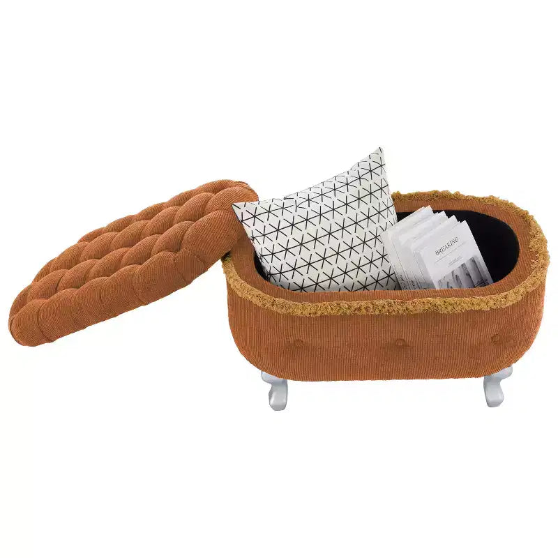 Banc de rangement capitonné, banc de pied de lit en tissu avec touffetage et franges, plateau relevable, banc de bout de lit pour chambre à coucher, salon