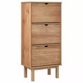 vidaXL Shoe Cabinet Brown Solid Pine Wood Medium Shoe Cabinet