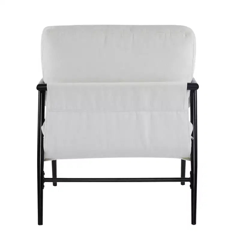 Fauteuil moderne, coussins moelleux, structure métallique minimaliste, accoudoirs en bois, salon, chambre, bureau