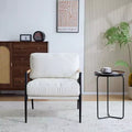MAYEERTY 27.56 Modern Accent Chair, Plush Cushions Minimalist Metal Frame Wooden Armrest, Living Room Bedroom Office