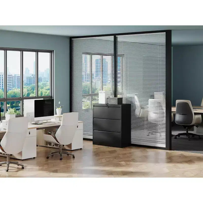 Meuble de classement latéral verrouillable 40H - Métal robuste pour bureau à domicile, glissières silencieuses à extension complète, anti-basculement, compatible lettres/légal/A4/F4