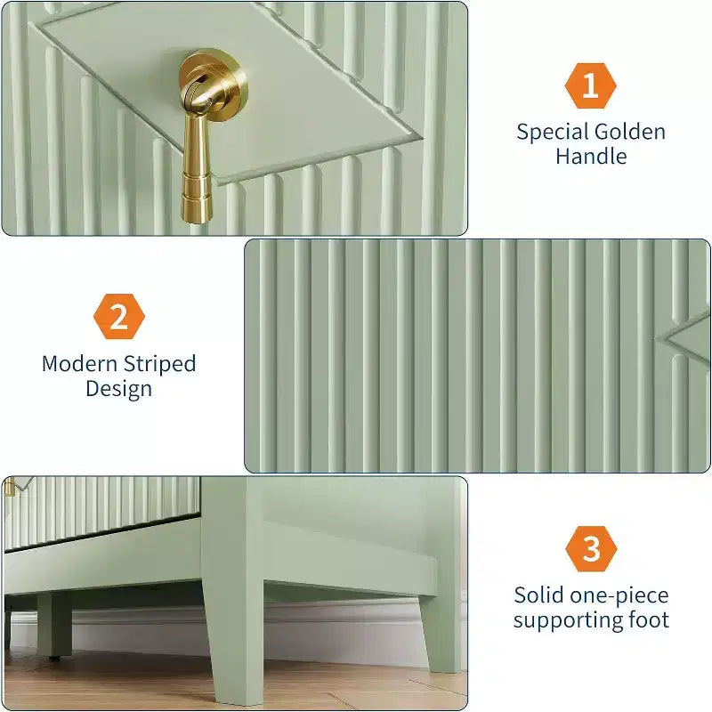 Commode cannelée à 6 tiroirs, 54 po, commode de rangement large moderne avec tiroirs profonds et dispositif anti-basculement