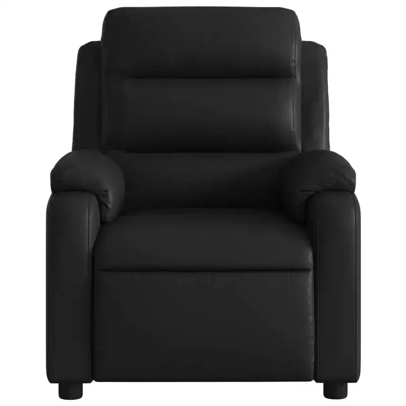 Fauteuil inclinable de massage réglable en similicuir noir – Inclinaison manuelle par poussée du dossier