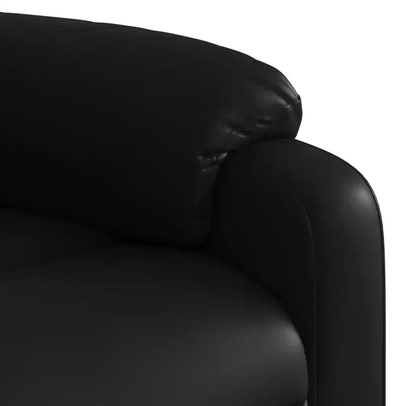 Fauteuil inclinable de massage réglable en similicuir noir – Inclinaison manuelle par poussée du dossier