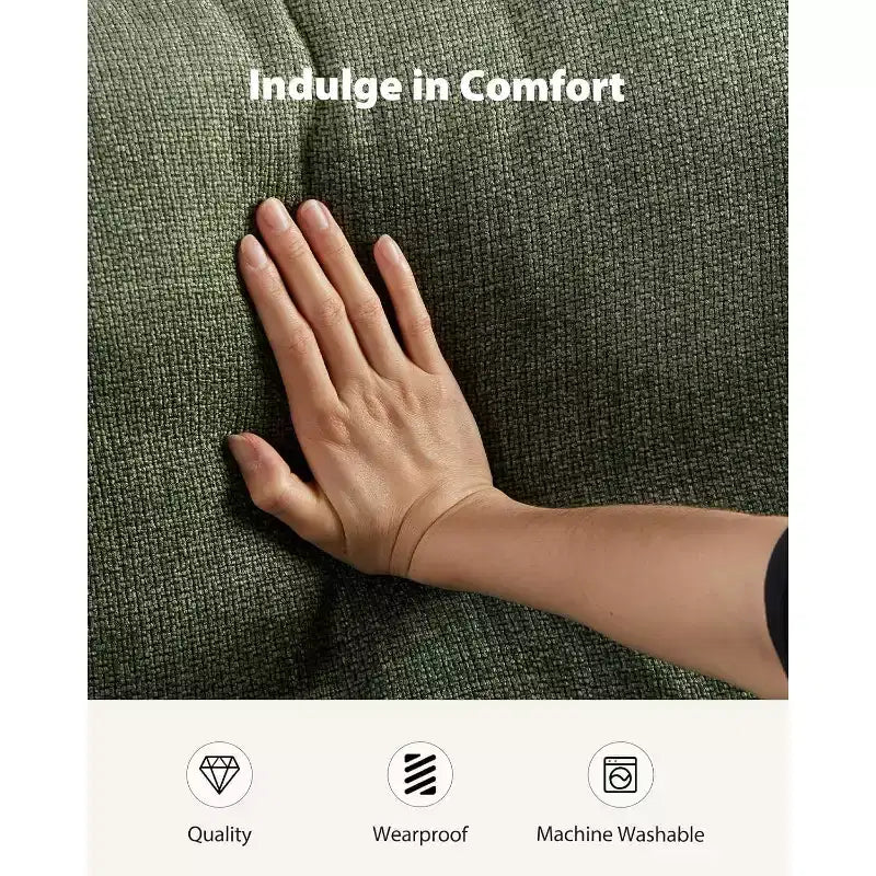 Fauteuil simple moderne et profond de 40 pouces à accoudoirs larges, fauteuil simple de salon, fauteuil simple confortable avec une capacité de charge maximale de 136 kg, Vert