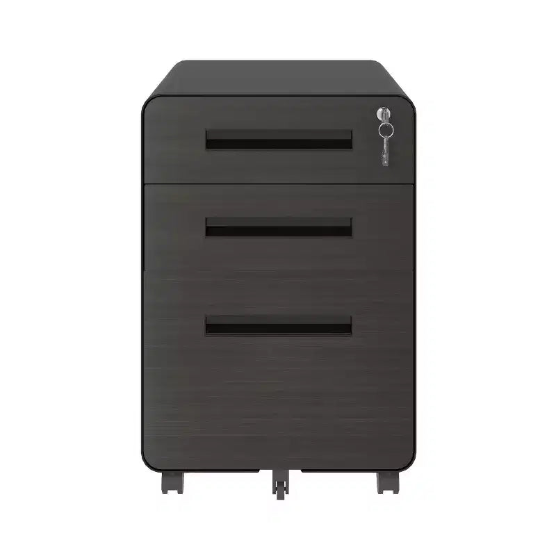 Meuble Classeur Mobile avec Serrure - Entièrement en Acier, Entièrement Assemblé, Conception Anti-Basculement et Roulettes Verrouillables, Compatible A4/Lettre, pour Maison/Bureau (Noir)