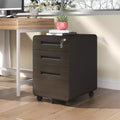 Meuble Classeur Mobile avec Serrure - Entièrement en Acier, Entièrement Assemblé, Conception Anti-Basculement et Roulettes Verrouillables, Compatible A4/Lettre, pour Maison/Bureau (Noir)