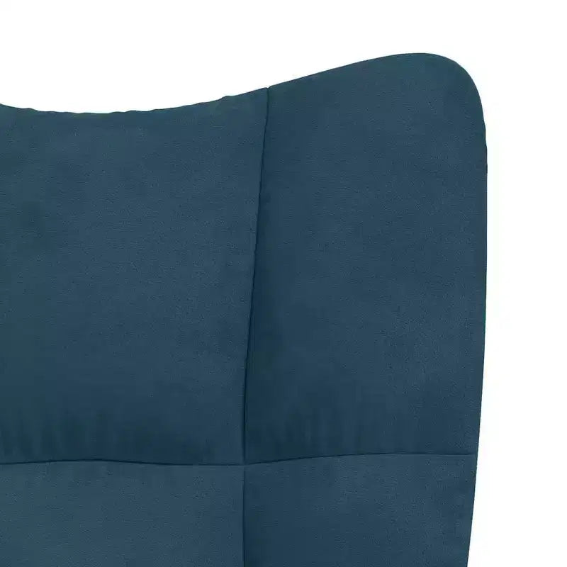 Fauteuil à bascule d'appoint avec siège rembourré en velours bleu pour le salon - Sans repose-pieds