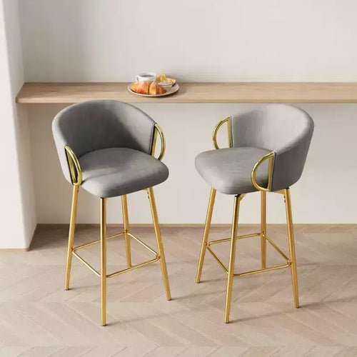 Chaises de salle à manger 30 pouces style moderne, tabourets de bar pivotants hauts pour cuisine, bar, restaurants, beige/gris