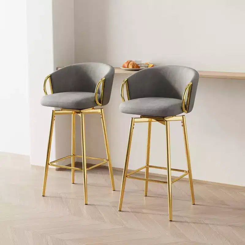 Chaises de salle à manger 30 pouces style moderne, tabourets de bar pivotants hauts pour cuisine, bar, restaurants, beige/gris