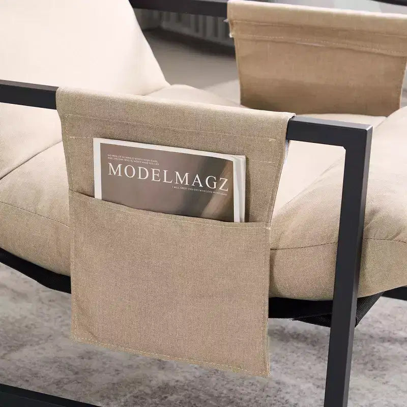 Fauteuil d'appoint rembourré Sling avec cadre en métal de style moderne