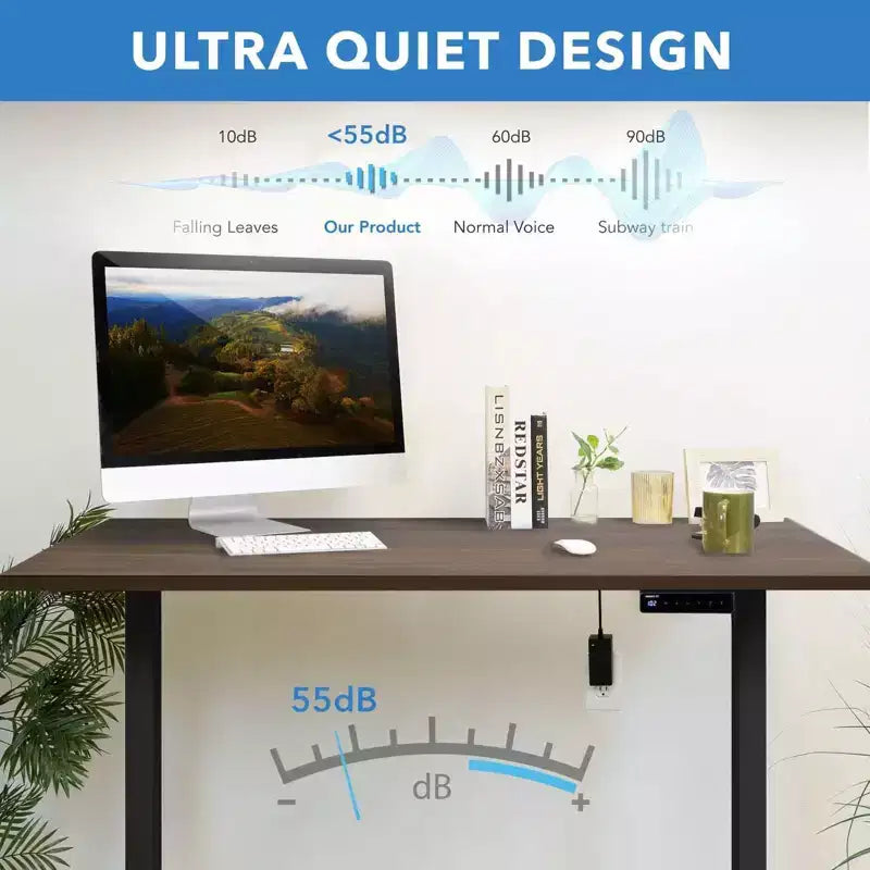 Bureau assis-debout électrique avec plateau – Noir/Adrift