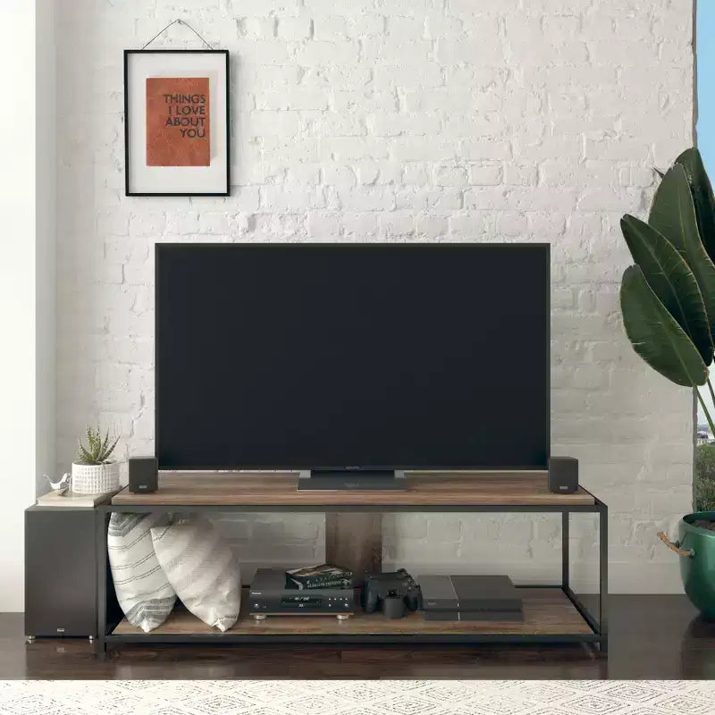 Meuble TV pour téléviseurs jusqu'à 65 pouces, chêne vieilli